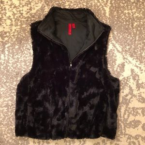 Black faux fur 5/48 Saks Fifth Ave vest!